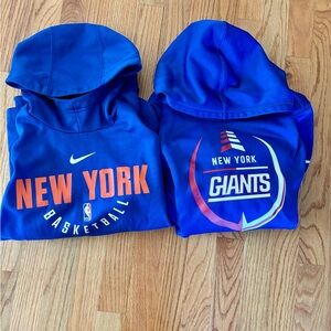 Youth athletic hoodies, blue, youth large, pre-owned.
